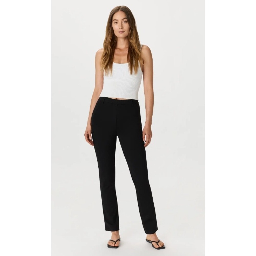 Quince Ultra-Stretch Ponte Straight Leg Pants Black Office Workwear size Small